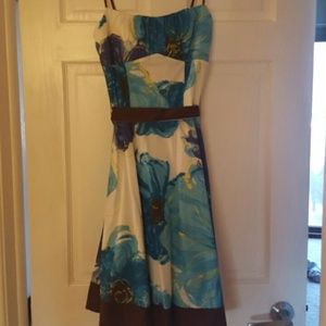 Blue and brown summer dress